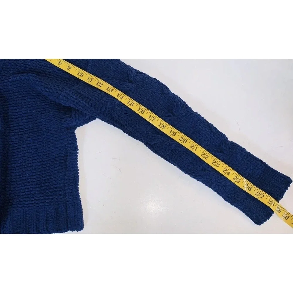 L.A. Hearts‎ Sweater Womens Small Blue Cable Knit Cropped Pullover Crewneck